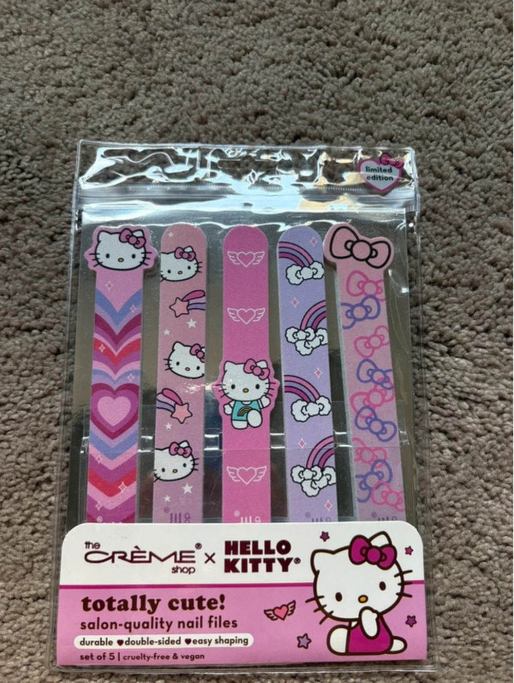 5 pack Hello Kitty Nail File Set by Crème Shop.